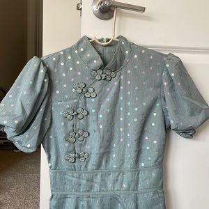 Doublewoot Qipao Iridescent Dot Dress